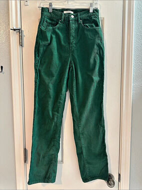 Pacsun Hunter Green Corduroy Dad Jean Pants Green Straight Leg Pants Size 26